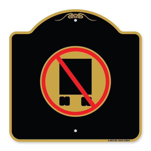 Signmission Designer Series National Network Prohibited, Black & Gold Aluminum Sign, 18" x 18", BG-1818-23864 A-DES-BG-1818-23864 - main